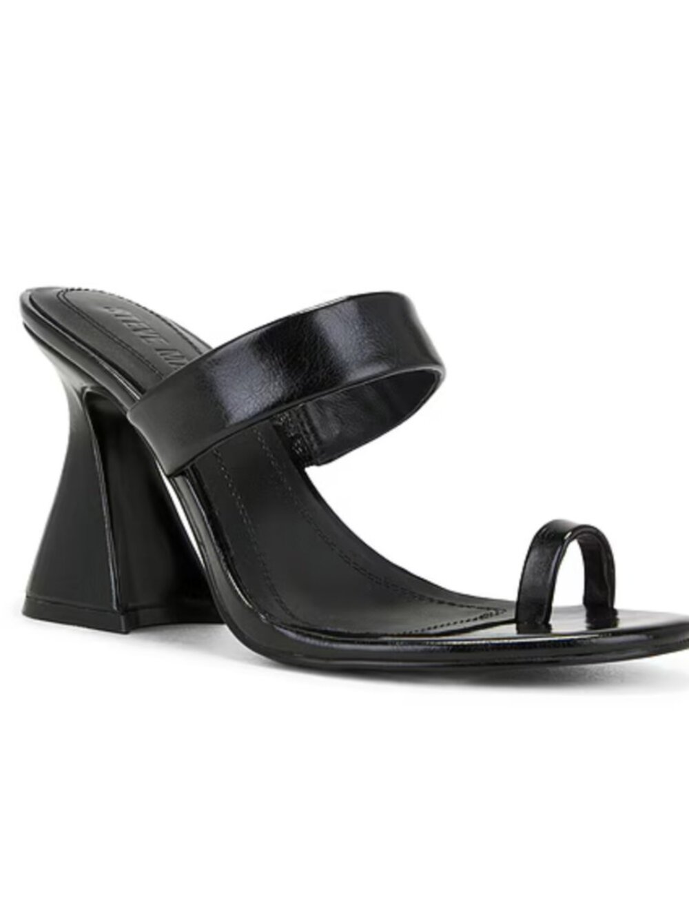 NWOT Steve Madden Renie Black Toe Loop Mule Heels Size 7